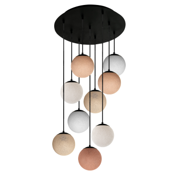 Apapa black ceiling fixture, 9 globes - Beige - Plafonniers - La Case de Cousin Paul