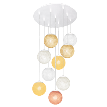 Apapa white ceiling fixture, 9 globes - Beige - Plafonniers - La Case de Cousin Paul