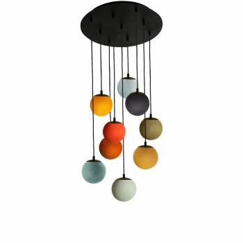 Apapa black ceiling fixture, 9 globes - multicolor - Plafonniers - La Case de Cousin Paul