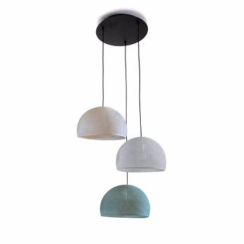 Ceiling fixture 3 cupolas 31 - green grey - ecru - pearl grey - Ceiling light 3 - La Case de Cousin Paul