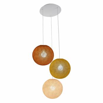 Ceiling fixture 3 globes 31 havana - camel - linen - Ceiling light 3 - La Case de Cousin Paul