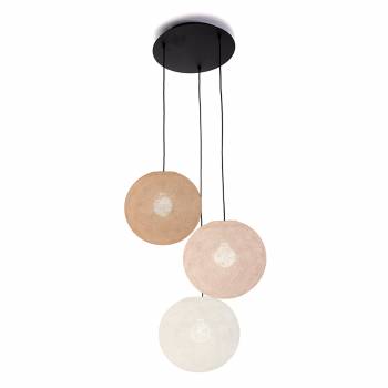 Ceiling fixture 3 globes 31 nude - sugared almond - white - Ceiling light 3 - La Case de Cousin Paul