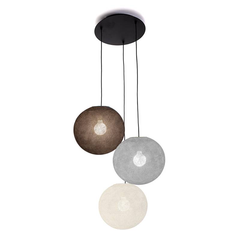 Ceiling fixture 3 globes 31 anthracite - pearl grey - ecru - Ceiling light 3 - La Case de Cousin Paul