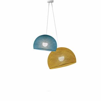 Double lighting peacock blue - camel domes - Pendant lamp 2 - La Case de Cousin Paul