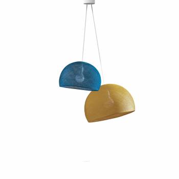 Double lighting peacock blue - camel domes - Pendant lamp 2 - La Case de Cousin Paul