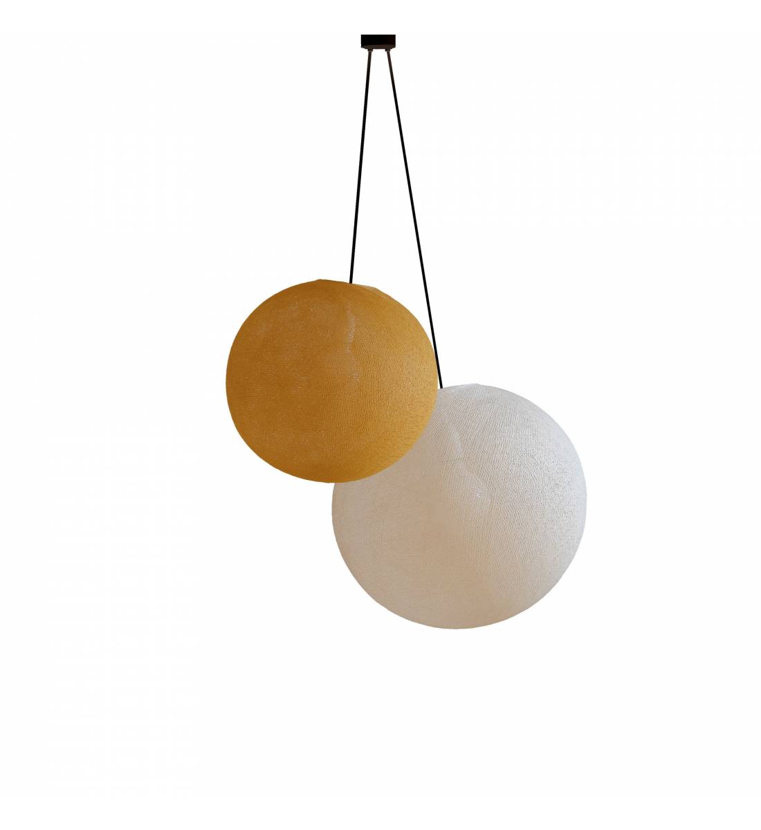 Double lighting globes -S-M-Camel-Ecru - Pendant lamp 2 - La Case de Cousin Paul