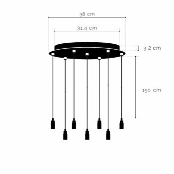 Apapa Plafoniera 9 grigio antracite opaca - Accessori per lampadari - La Case de Cousin Paul