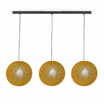 Black Island Pendant 3 Globes in Camel - ø31cm - The Island Pendant - La Case de Cousin Paul