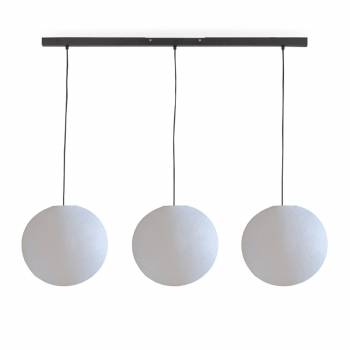 Black Island Pendant 3 Globes in white - ø31cm - The Island Pendant - La Case de Cousin Paul