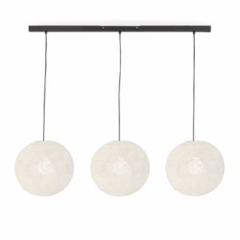 Zwarte eilandhanglamp met 3 wit-kleurige bollen - ø31cm - Rails - La Case de Cousin Paul