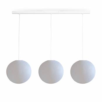 Rail blanc 3 globes blanc - ø31cm - Luminaire sur rail - La Case de Cousin Paul