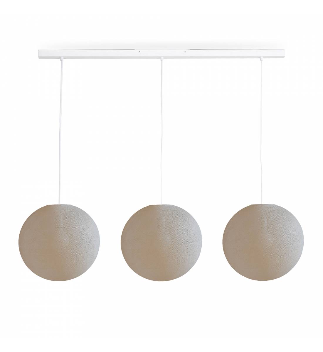 White island pendant 3 ecru globes - ø31cm - The Island Pendant - La Case de Cousin Paul