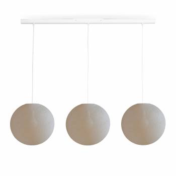 White island pendant 3 ecru globes - ø31cm - The Island Pendant - La Case de Cousin Paul