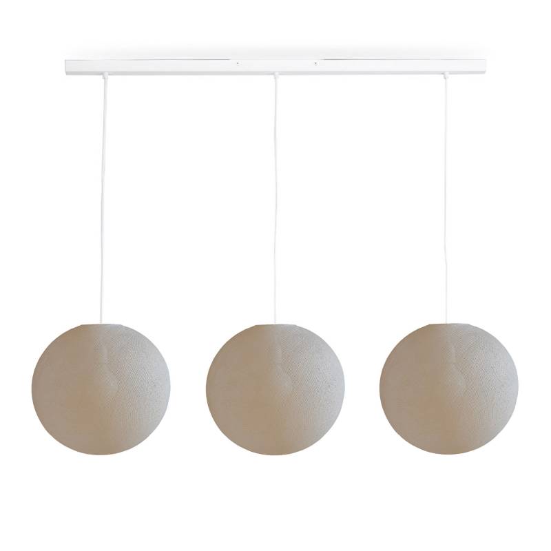 White island pendant 3 ecru globes - ø31cm - The Island Pendant - La Case de Cousin Paul