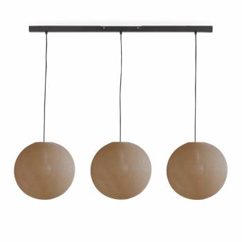 Zwarte eilandhanglamp met 3 zand-kleurige bollen - ø31cm - Rails - La Case de Cousin Paul