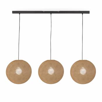 Zwarte eilandhanglamp met 3 zand-kleurige bollen - ø31cm - Rails - La Case de Cousin Paul