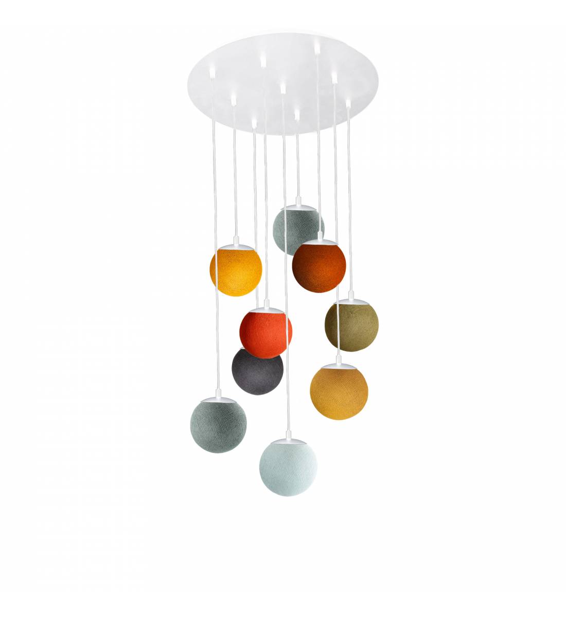 Apapa white ceiling fixture, 9 globes - multicolor - Plafonniers - La Case de Cousin Paul