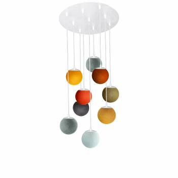 Apapa white ceiling fixture, 9 globes - multicolor - Plafonniers - La Case de Cousin Paul