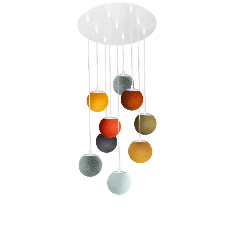 Apapa white ceiling fixture, 9 globes - multicolor - Plafonniers - La Case de Cousin Paul