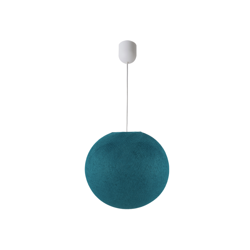 Simple peacock blue M ball - Single Pendant lamp - La Case de Cousin Paul