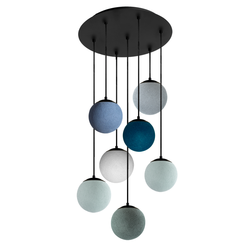 Apapa anthracite ceiling fixture, 7 globes - BLUE - Plafonniers - La Case de Cousin Paul