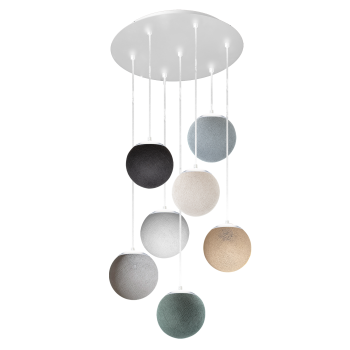 Apapa white ceiling fixture, 7 globes - Grey - Plafonniers - La Case de Cousin Paul