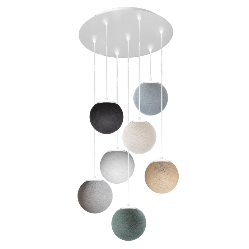 Apapa white ceiling fixture, 7 globes - Grey - Plafonniers - La Case de Cousin Paul