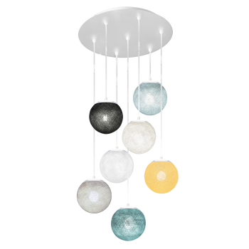 Apapa white ceiling fixture, 7 globes - Grey - Plafonniers - La Case de Cousin Paul