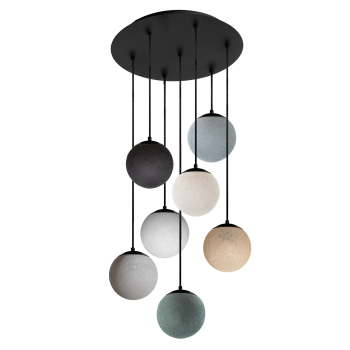 Apapa anthracite ceiling fixture, 7 globes - Grey - Plafonniers - La Case de Cousin Paul