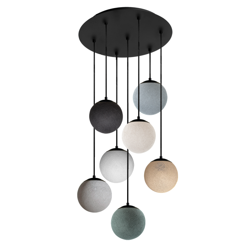 Apapa anthracite ceiling fixture, 7 globes - Grey - Plafonniers - La Case de Cousin Paul