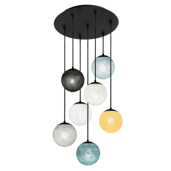 Apapa anthracite ceiling fixture, 7 globes - Grey - Plafonniers - La Case de Cousin Paul