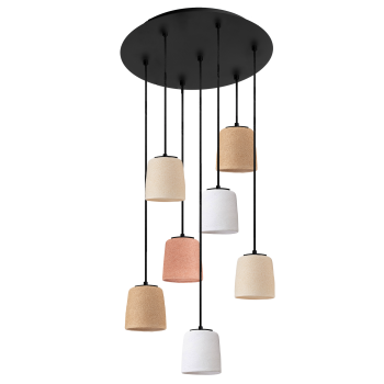 Black Pendant Light with 7 Swing Lampshades - Beige - Plafonniers - La Case de Cousin Paul