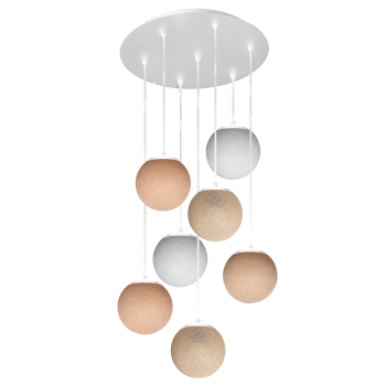 Apapa white ceiling fixture, 7 globes - Beige - Plafonniers - La Case de Cousin Paul