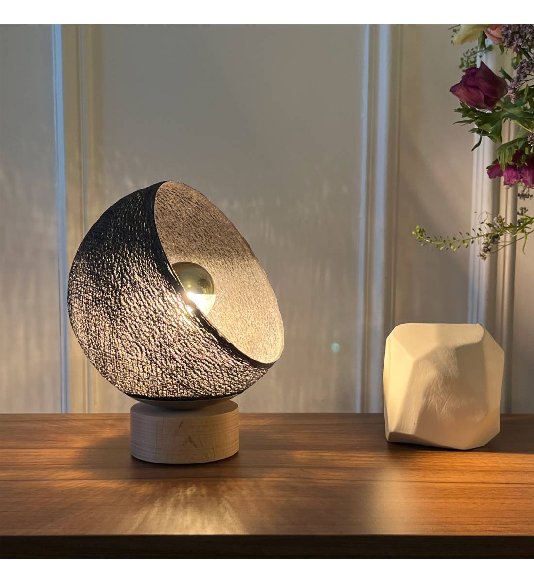 Bebop, adjustable table lamp with globe anthracite 17cm - Table lamp - La Case de Cousin Paul