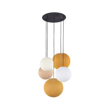 Plafonnier noir 5 globes - Beige - Plafonnier 5 - La Case de Cousin Paul