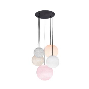 Black ceiling fixture 5 globes - PINK - Ceiling light 5 - La Case de Cousin Paul