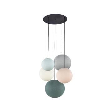 Black ceiling fixture 5 globes - Green - Ceiling light 5 - La Case de Cousin Paul