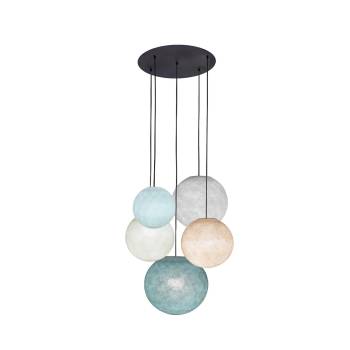 Black ceiling fixture 5 globes - Green - Ceiling light 5 - La Case de Cousin Paul