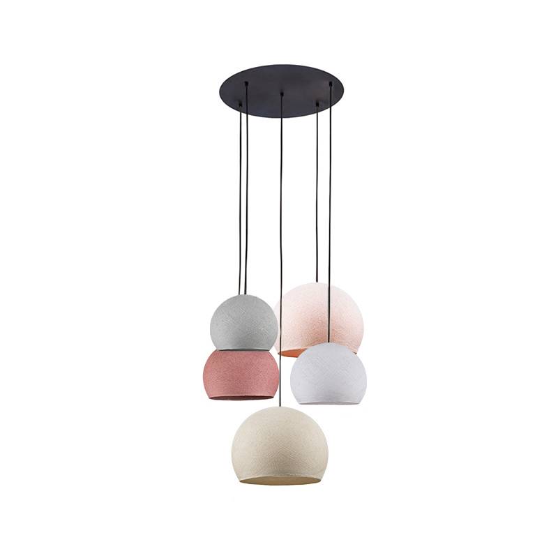 Black Ceiling fixture 5 cupolas - Pink - Ceiling light 5 - La Case de Cousin Paul