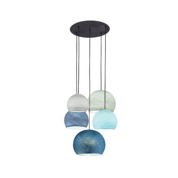 Black Ceiling fixture 5 cupolas - Blue - Ceiling light 5 - La Case de Cousin Paul