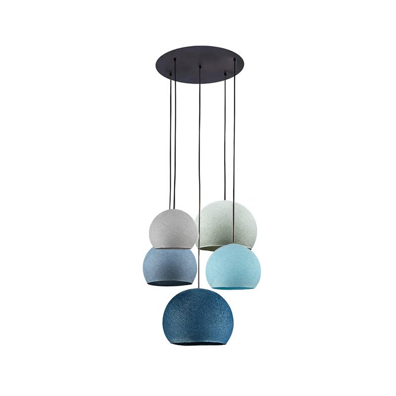 Black Ceiling fixture 5 cupolas - Blue - Ceiling light 5 - La Case de Cousin Paul