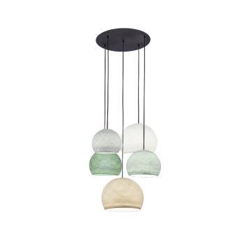 Black Ceiling fixture 5 cupolas - Green - Ceiling light 5 - La Case de Cousin Paul