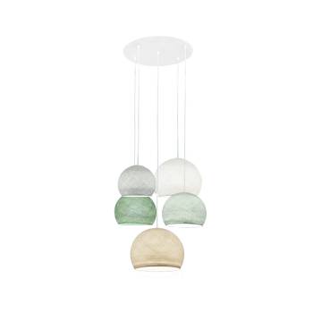 White Ceiling fixture 5 cupolas - Green - Ceiling light 5 - La Case de Cousin Paul