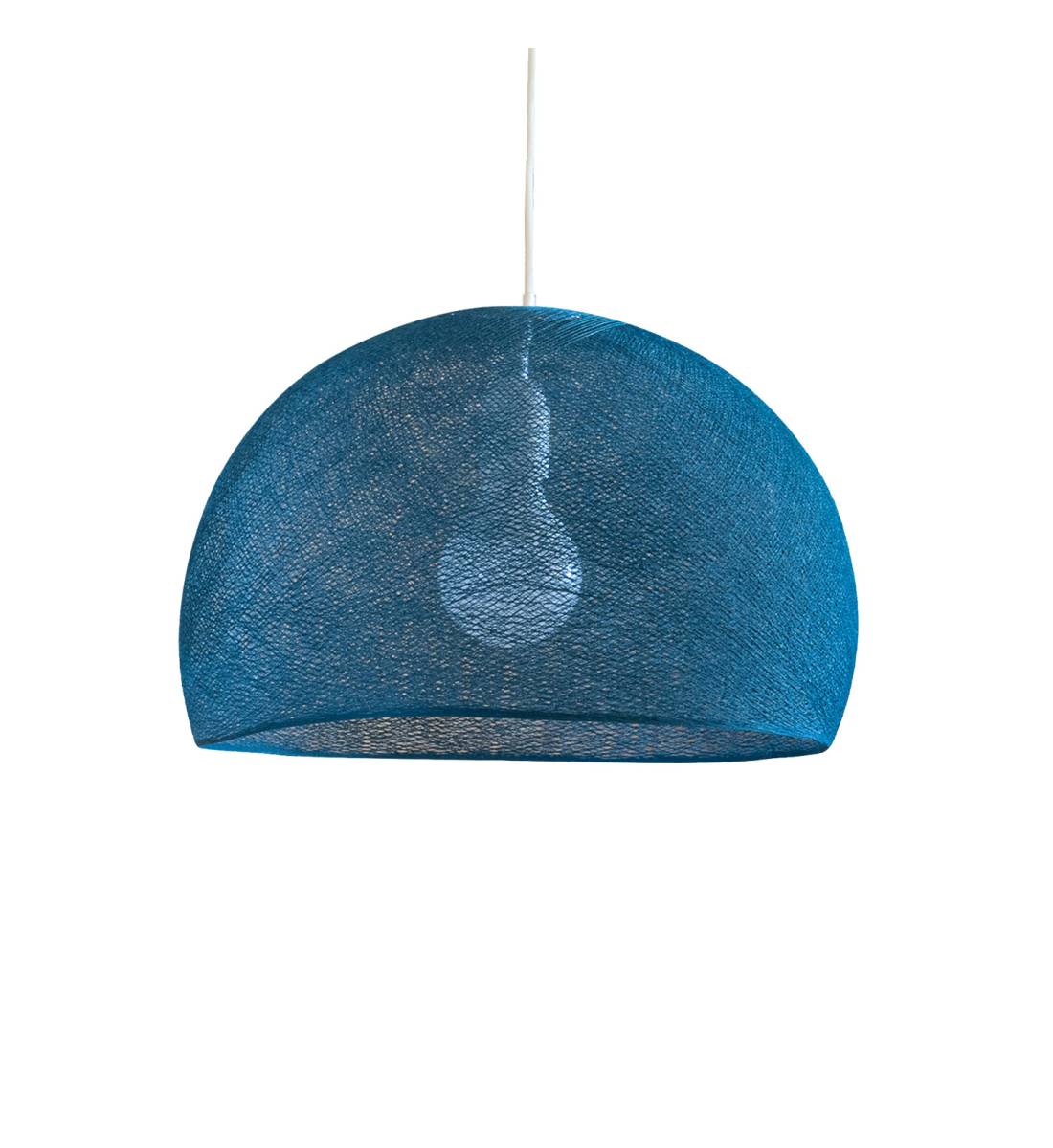 Dome Peacock blue Ø 67cm - Refurbished - Single Pendant lamp - La Case de Cousin Paul