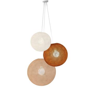 Hanglamp 3 bollen - Ecru - Havana - Nude - Opgehangen per drie - La Case de Cousin Paul