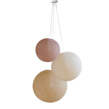 Pendant Light 3 Globes - Nude - Ecru - Sand - Pendant lamp 3 - La Case de Cousin Paul