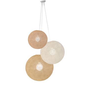 Hanglamp 3 bollen - Nude - Ecru - Zand - Opgehangen per drie - La Case de Cousin Paul