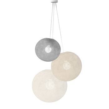 Pendant Light 3 Globes - Pearl - Ecru - White - Pendant lamp 3 - La Case de Cousin Paul