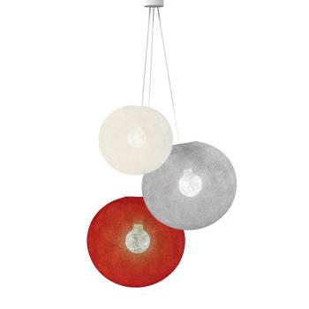 Hanglamp 3 bollen - Wit - Parel - Rood - Opgehangen per drie - La Case de Cousin Paul