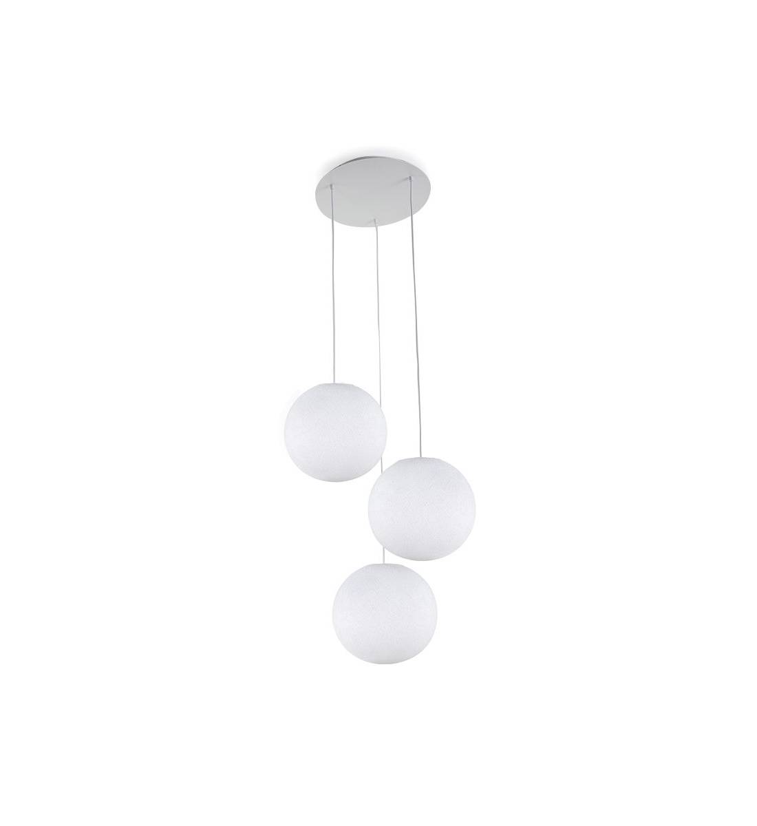 Ceiling fixture 3 white globes S - Ceiling light 3 - La Case de Cousin Paul